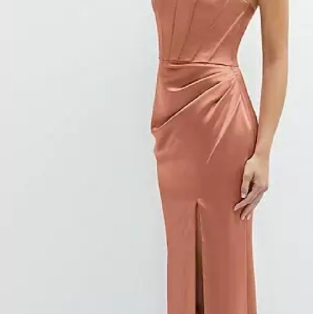 After Six Strapless Copper Penny Dress